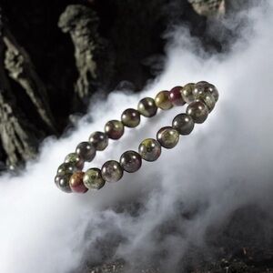 Genuine Dragons Blood Jasper Gemstone 8mm Bracelet